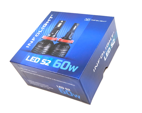 Штатні LED лампи Infolight S2 Н7 60W 13000Lm 6500K CANBUS VW Golf 7 (2шт)
