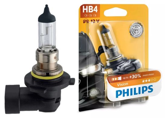 Галогенные лампы Philips Vision +30% HB4 51W 3200K blister (1шт)