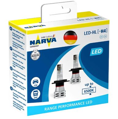 Світлодіодні лампи Narva Range Performance H4 24W 4000Lm 6500K (2шт)