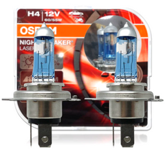 Галогенові лампи Osram Night Breaker Laser +150% H4 55/60W 3200K (2шт)