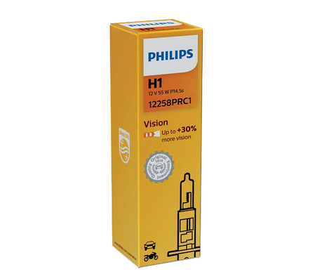 Галогенные лампы Philips Vision +30% H1 55W 3200K (1шт)