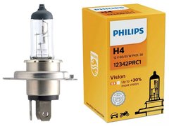 Галогенові лампи Philips Vision +30% H4 55W 3200K (1шт)