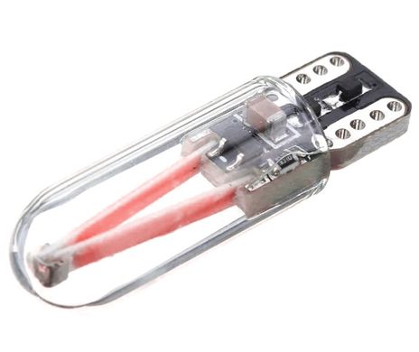 Светодиодная лампа GS T10 (W5W) COB GLASS red 12-24V CANBUS (1шт)